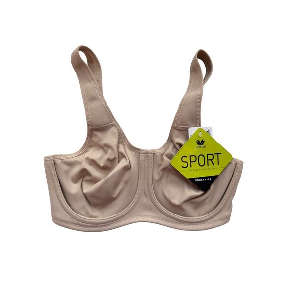 Wacoal Women's Beige Wired Full Coverage High Intensity Sports Bra Size 32D - Picture 4 of 8